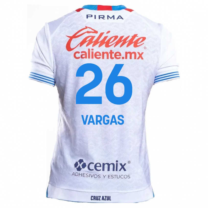 Herren Carlos Vargas #26 Weiß Blau Auswärtstrikot Trikot 2024/25 T-Shirt