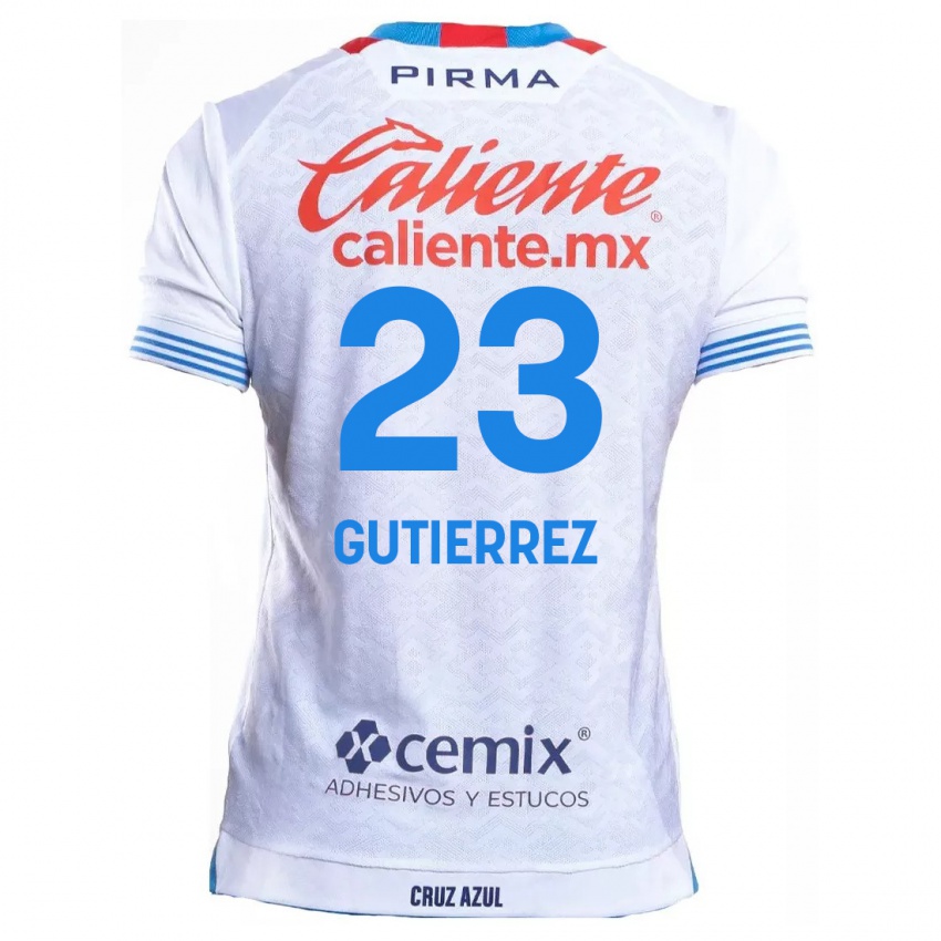 Herren Ivonne Gutierrez #23 Weiß Blau Auswärtstrikot Trikot 2024/25 T-Shirt