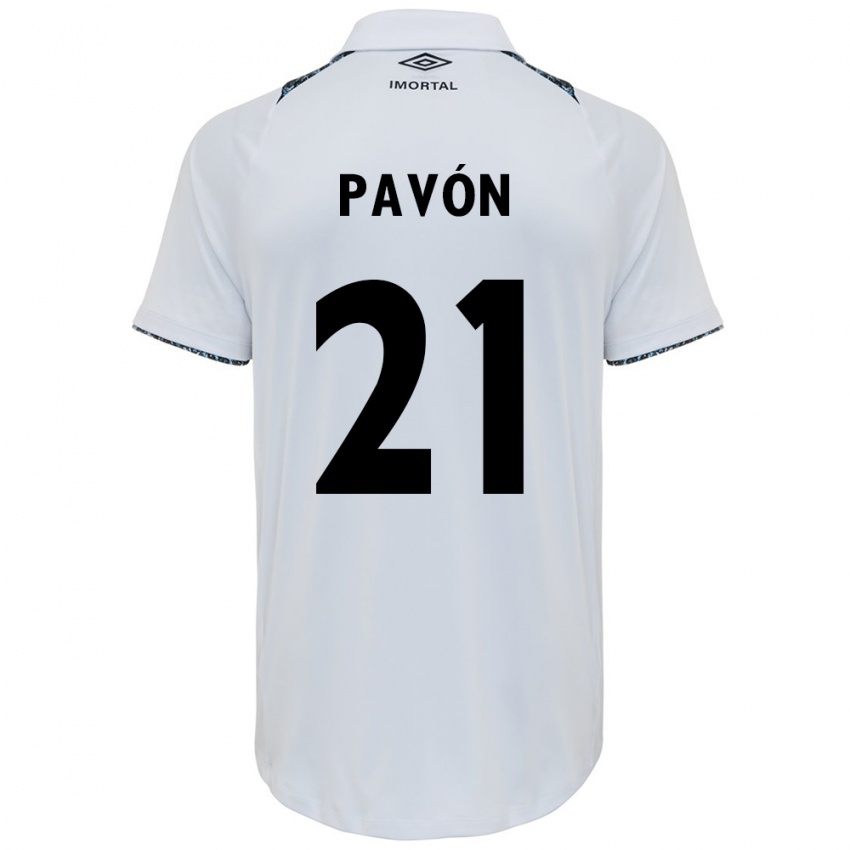 Herren Cristian Pavon #21 Weiß Blau Auswärtstrikot Trikot 2024/25 T-Shirt