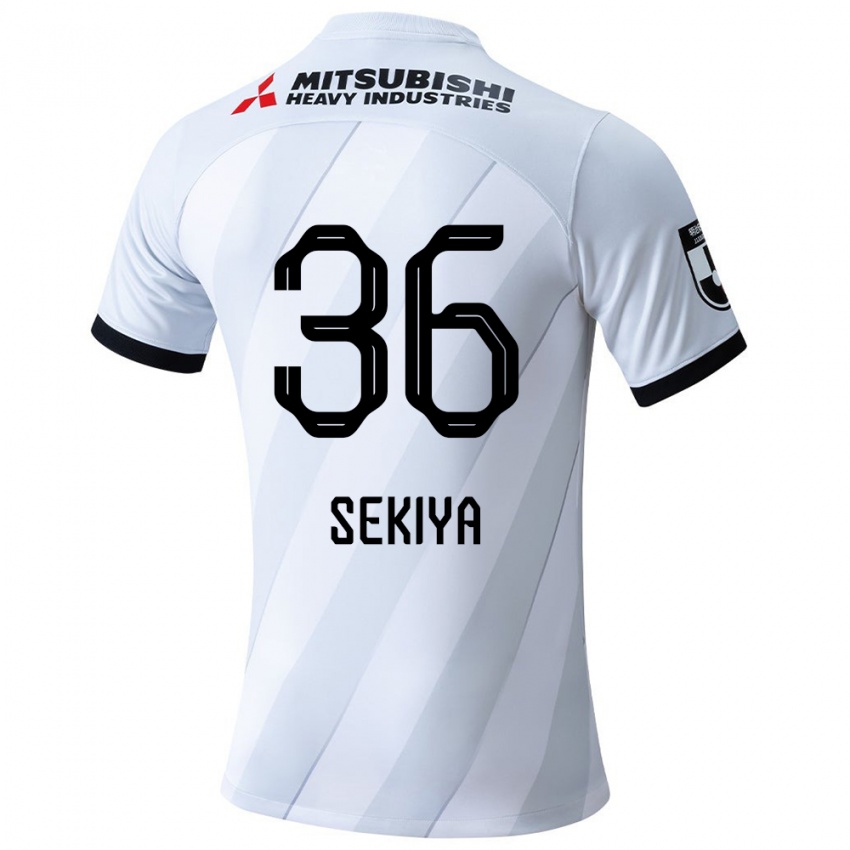 Herren Hikaru Sekiya #36 Weiß Grau Auswärtstrikot Trikot 2024/25 T-Shirt