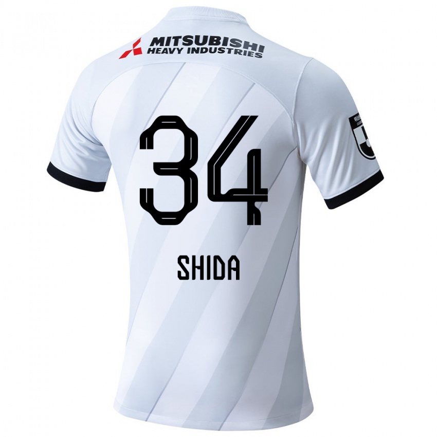 Herren Izuho Shida #34 Weiß Grau Auswärtstrikot Trikot 2024/25 T-Shirt