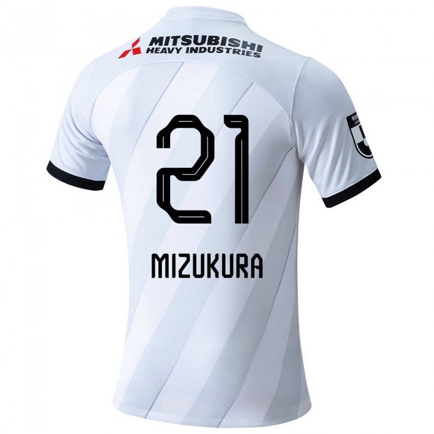 Herren Kei Mizukura #21 Weiß Grau Auswärtstrikot Trikot 2024/25 T-Shirt