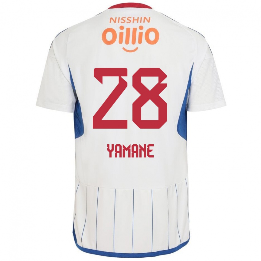 Herren Riku Yamane #28 Weiß Blau Rot Auswärtstrikot Trikot 2024/25 T-Shirt