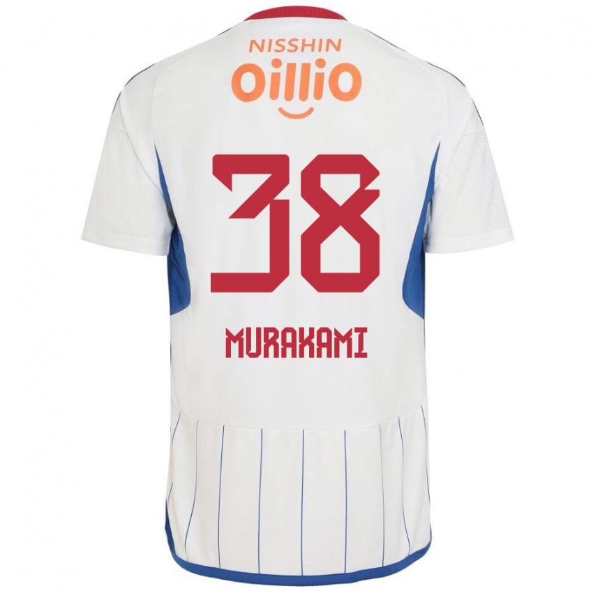 Herren Yuhi Murakami #38 Weiß Blau Rot Auswärtstrikot Trikot 2024/25 T-Shirt