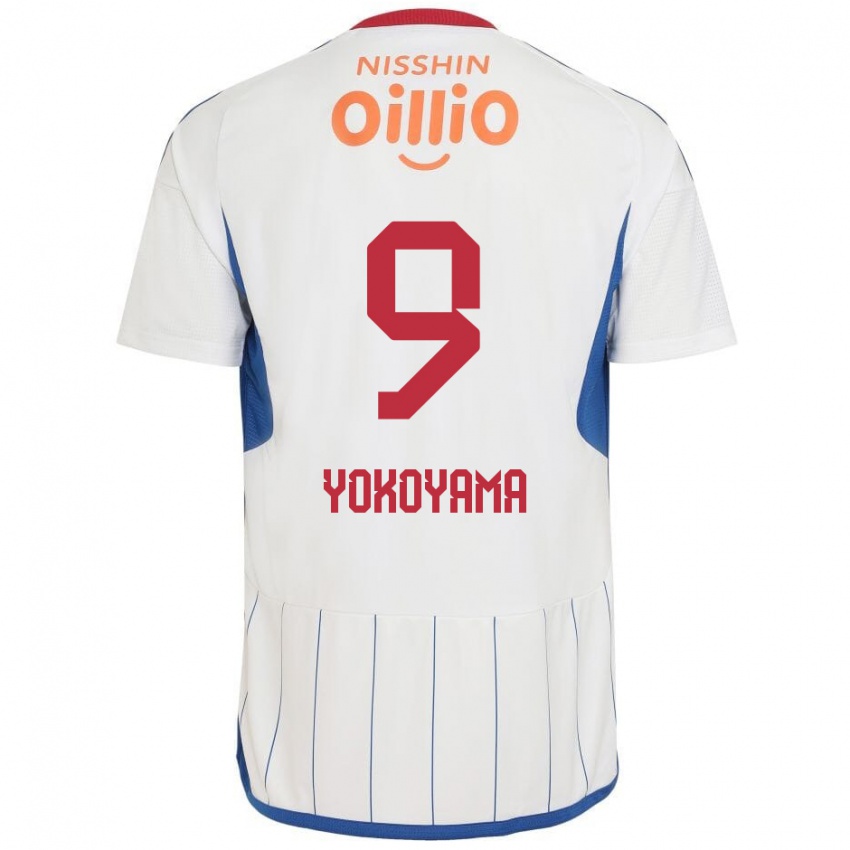 Herren Shunsuke Yokoyama #9 Weiß Blau Rot Auswärtstrikot Trikot 2024/25 T-Shirt