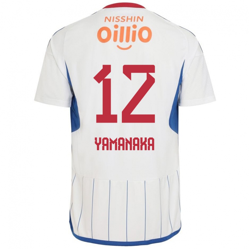 Herren Yuki Yamanaka #12 Weiß Blau Rot Auswärtstrikot Trikot 2024/25 T-Shirt