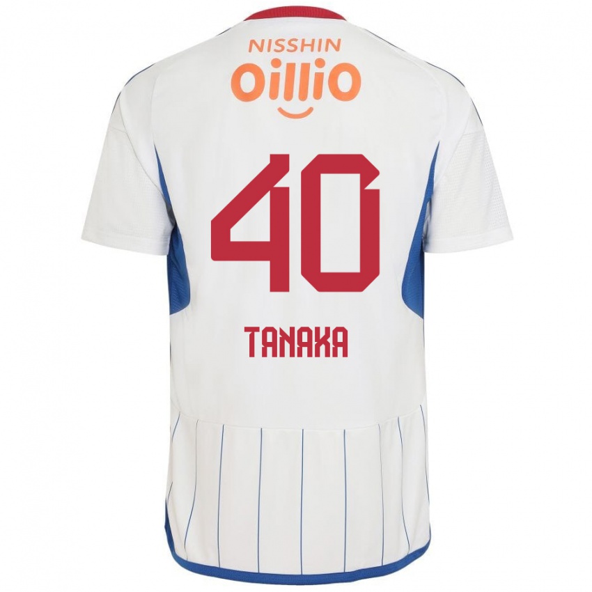 Herren Hiei Tanaka #40 Weiß Blau Rot Auswärtstrikot Trikot 2024/25 T-Shirt