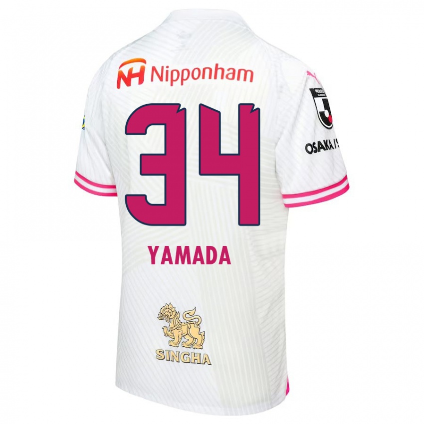 Herren Hiroto Yamada #34 Weiß Rosa Auswärtstrikot Trikot 2024/25 T-Shirt