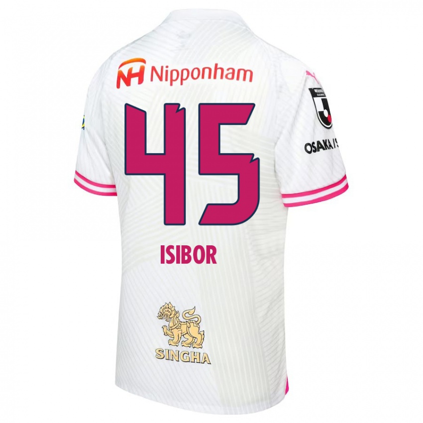 Herren Ken Isibor #45 Weiß Rosa Auswärtstrikot Trikot 2024/25 T-Shirt