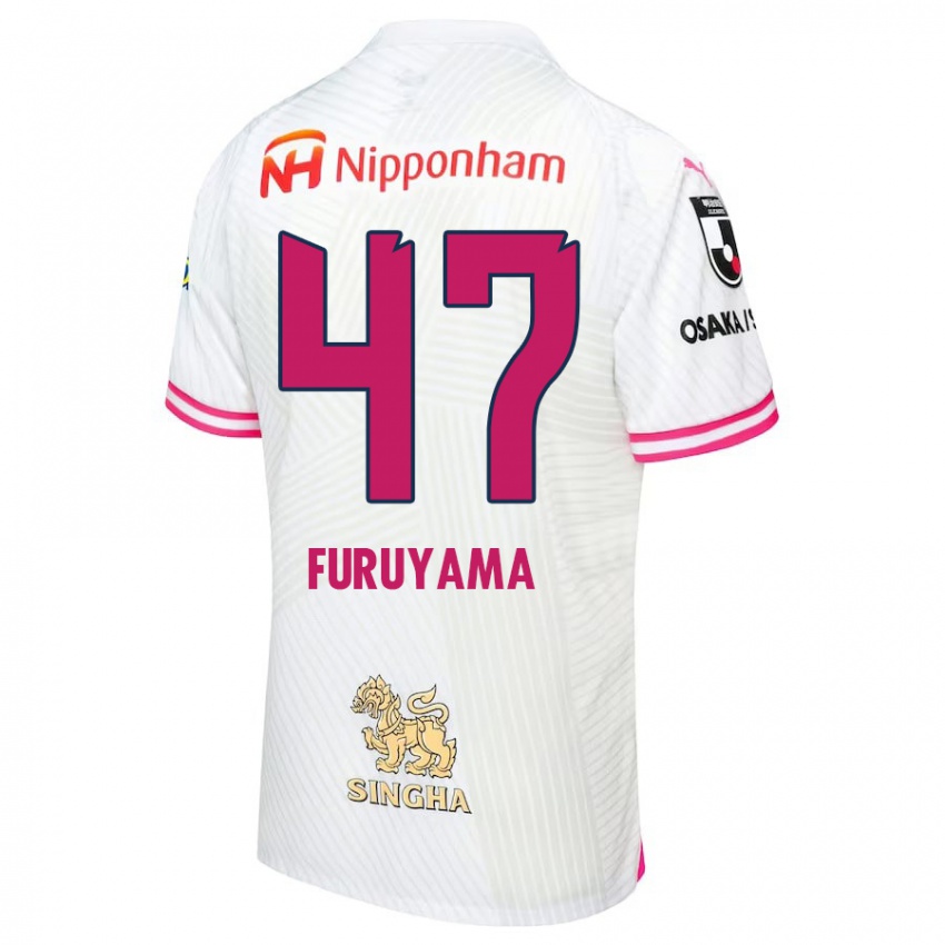 Herren Kengo Furuyama #47 Weiß Rosa Auswärtstrikot Trikot 2024/25 T-Shirt