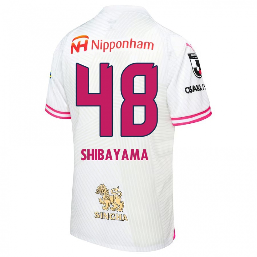 Herren Masaya Shibayama #48 Weiß Rosa Auswärtstrikot Trikot 2024/25 T-Shirt