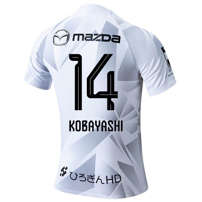 Herren Shimon Kobayashi #14 Weiß Grau Schwarz Auswärtstrikot Trikot 2024/25 T-Shirt