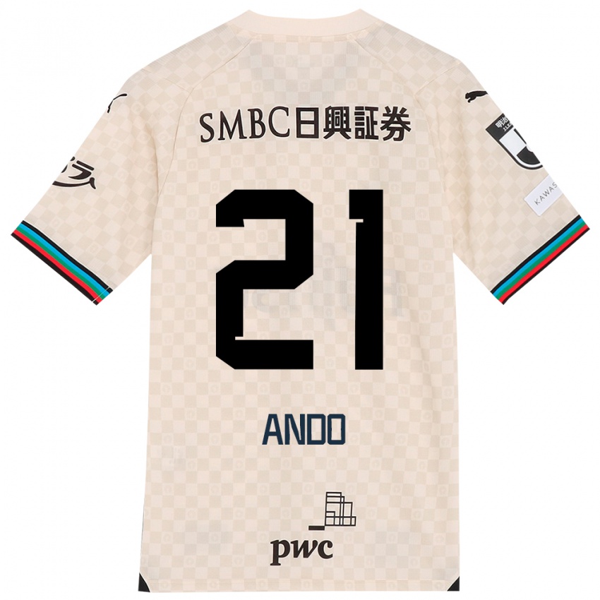 Herren Shunsuke Ando #21 Weiß Grau Auswärtstrikot Trikot 2024/25 T-Shirt