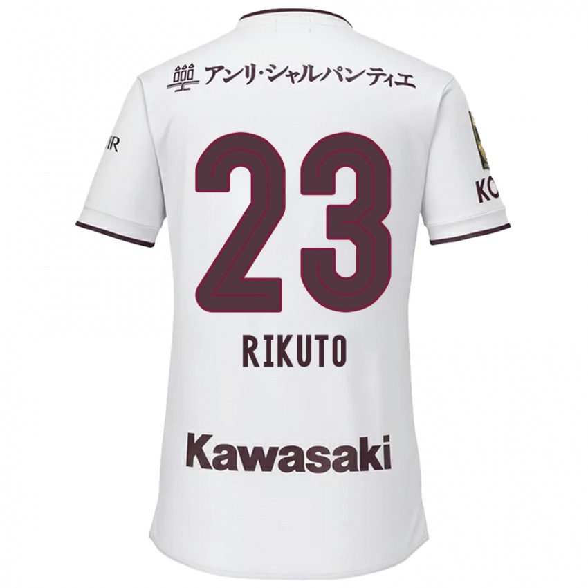 Herren Rikuto Hirose #23 Weiß Rot Auswärtstrikot Trikot 2024/25 T-Shirt