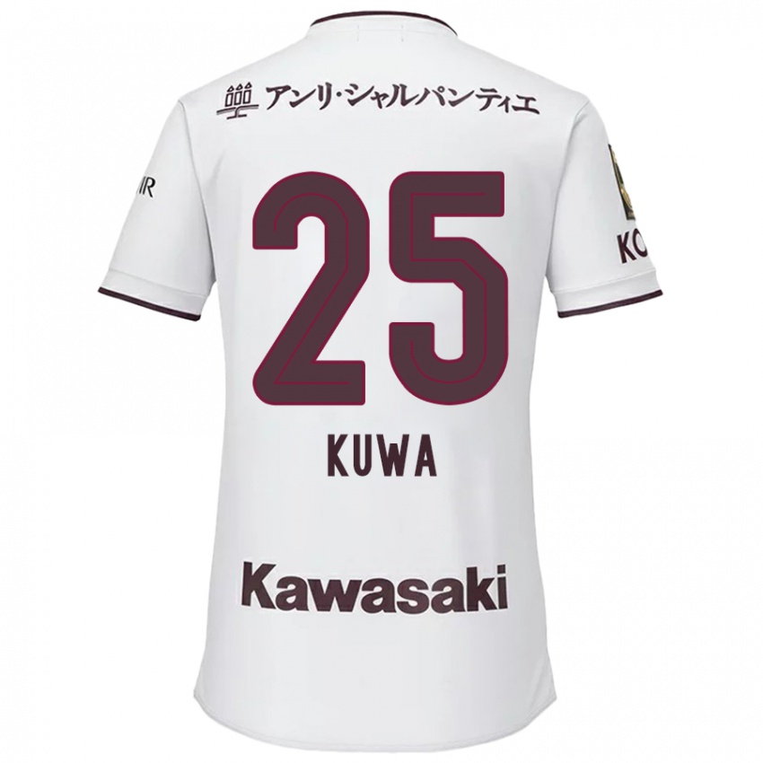 Herren Yuya Kuwasaki #25 Weiß Rot Auswärtstrikot Trikot 2024/25 T-Shirt