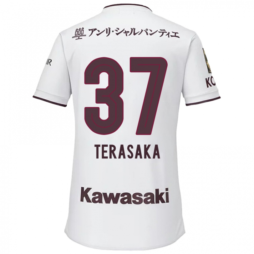 Herren Shogo Terasaka #37 Weiß Rot Auswärtstrikot Trikot 2024/25 T-Shirt