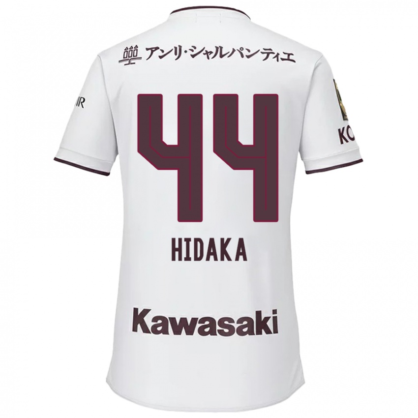 Herren Mitsuki Hidaka #44 Weiß Rot Auswärtstrikot Trikot 2024/25 T-Shirt