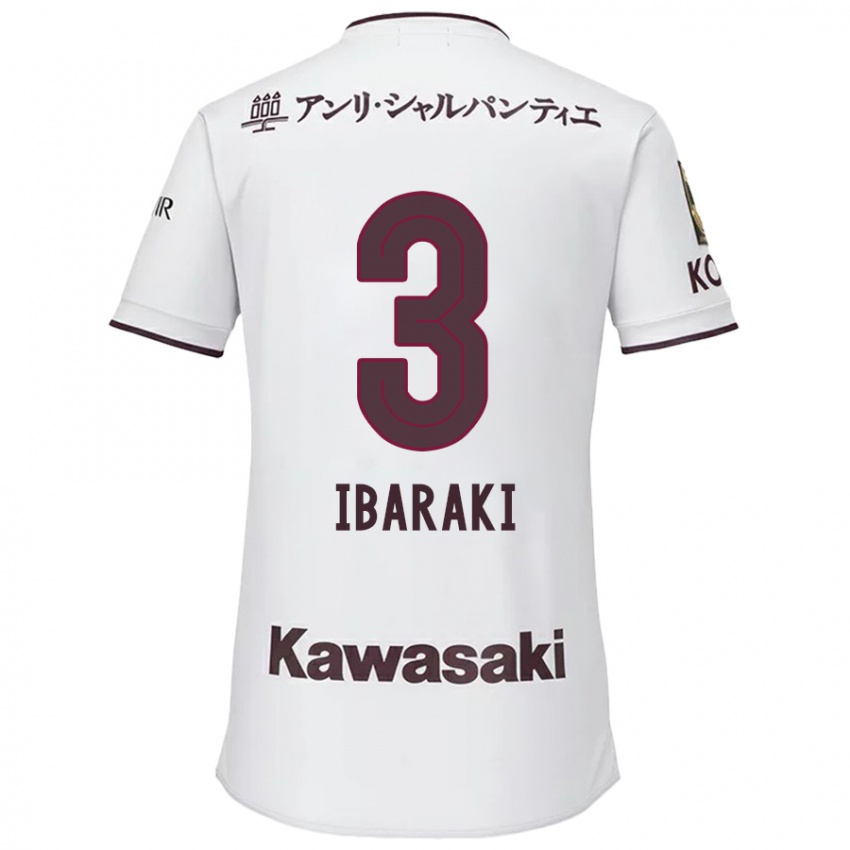 Herren Riku Ibaraki #3 Weiß Rot Auswärtstrikot Trikot 2024/25 T-Shirt