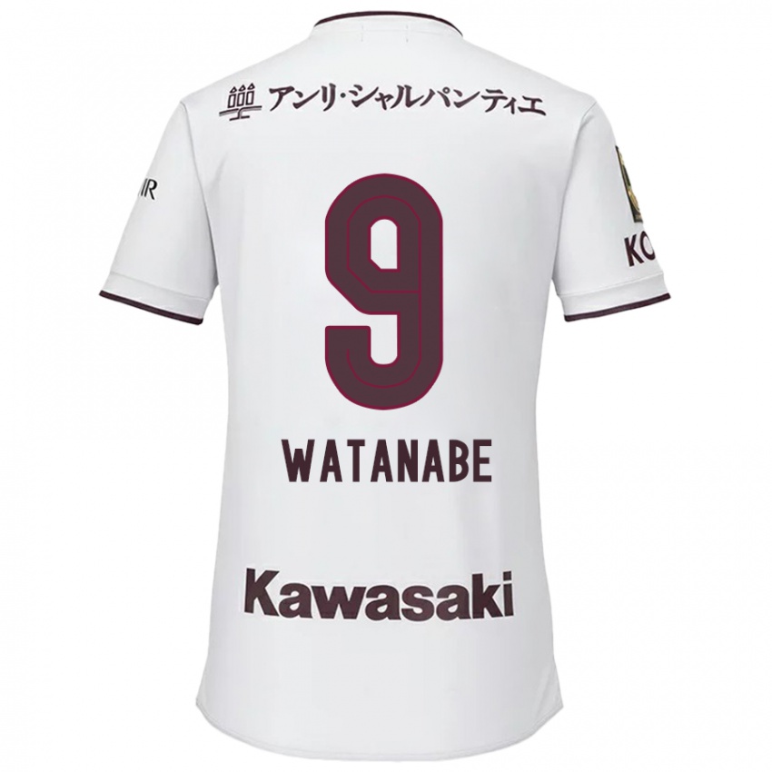 Herren Hayato Watanabe #9 Weiß Rot Auswärtstrikot Trikot 2024/25 T-Shirt