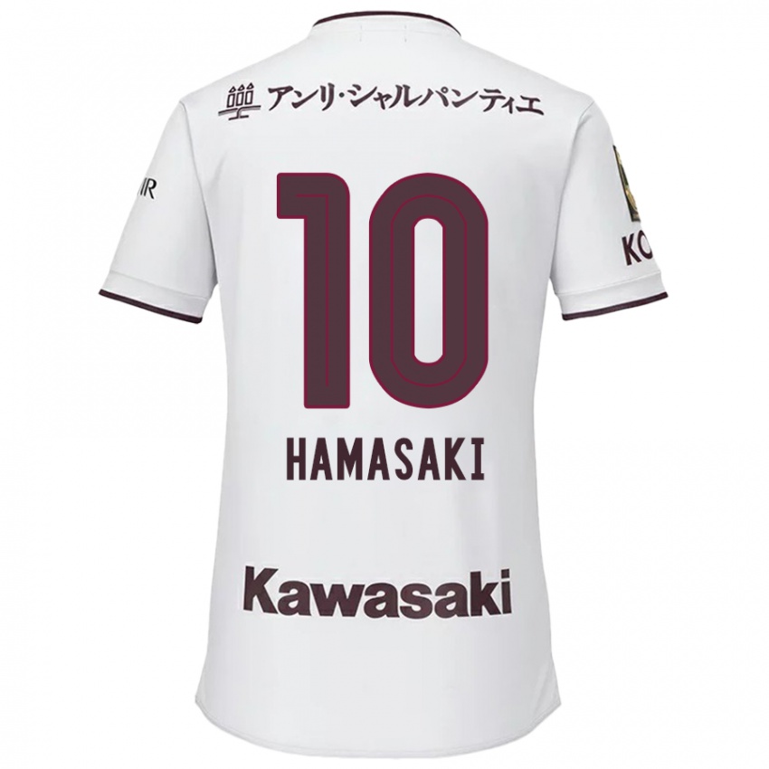 Herren Kento Hamasaki #10 Weiß Rot Auswärtstrikot Trikot 2024/25 T-Shirt