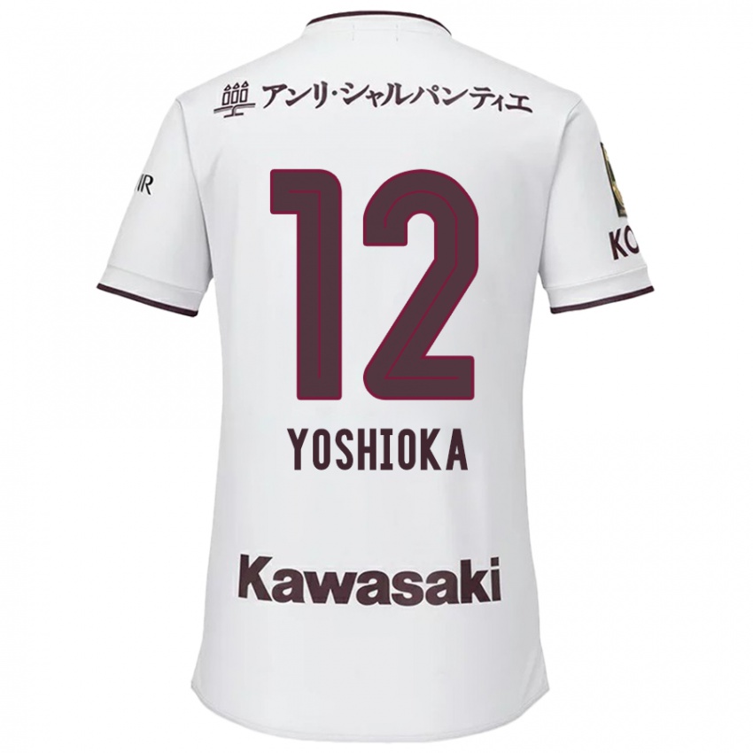 Herren Kosuke Yoshioka #12 Weiß Rot Auswärtstrikot Trikot 2024/25 T-Shirt