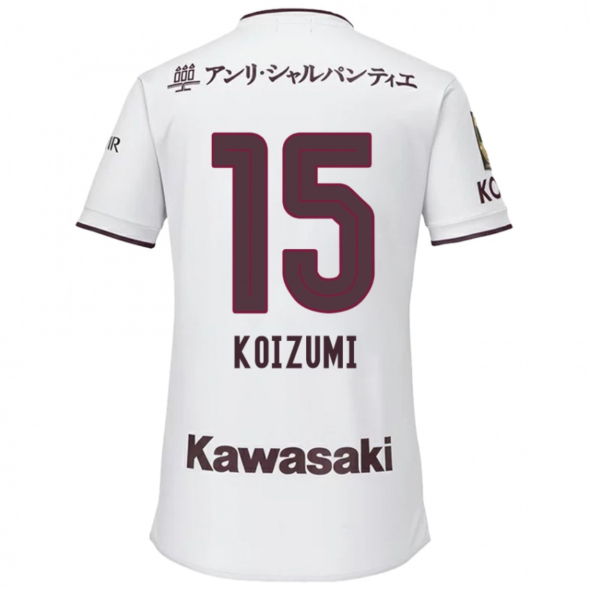 Herren Fuga Koizumi #15 Weiß Rot Auswärtstrikot Trikot 2024/25 T-Shirt