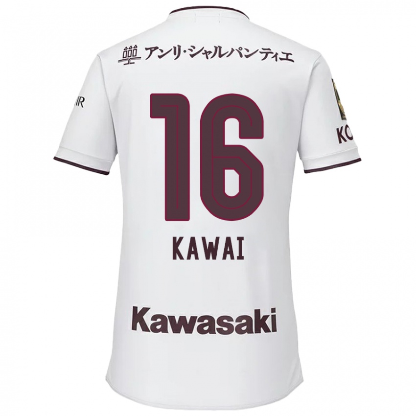 Herren Yuka Kawai #16 Weiß Rot Auswärtstrikot Trikot 2024/25 T-Shirt