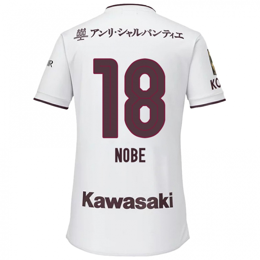 Herren Tomohiro Nobe #18 Weiß Rot Auswärtstrikot Trikot 2024/25 T-Shirt