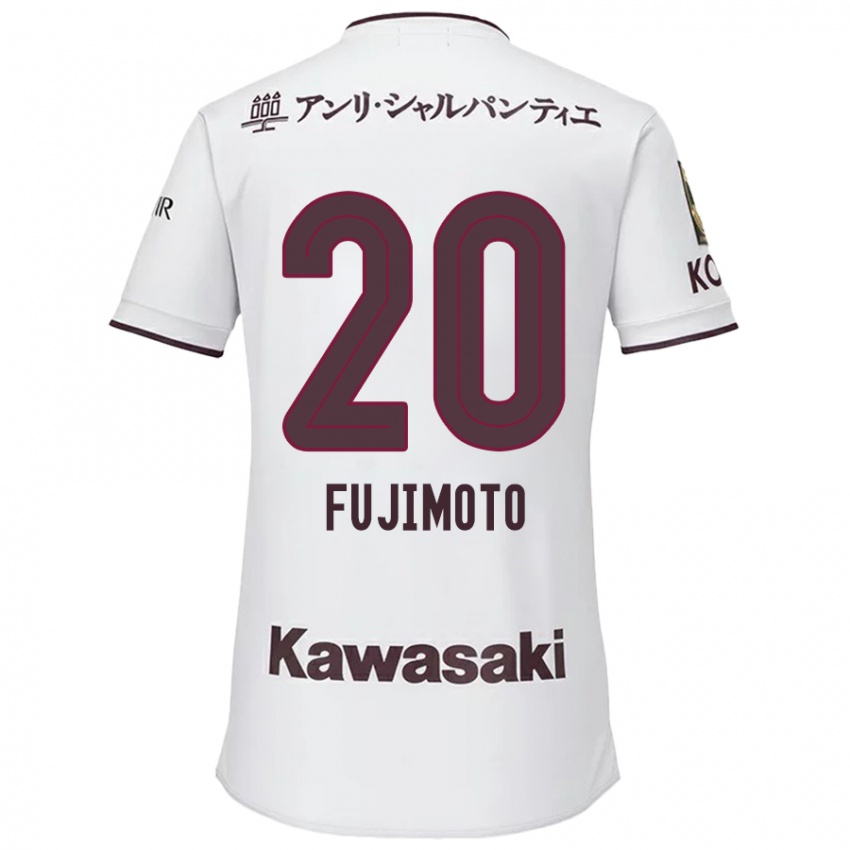 Herren Riku Fujimoto #20 Weiß Rot Auswärtstrikot Trikot 2024/25 T-Shirt