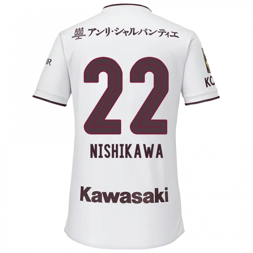 Herren Aiku Nishikawa #22 Weiß Rot Auswärtstrikot Trikot 2024/25 T-Shirt