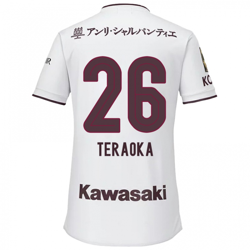 Herren Yuma Teraoka #26 Weiß Rot Auswärtstrikot Trikot 2024/25 T-Shirt