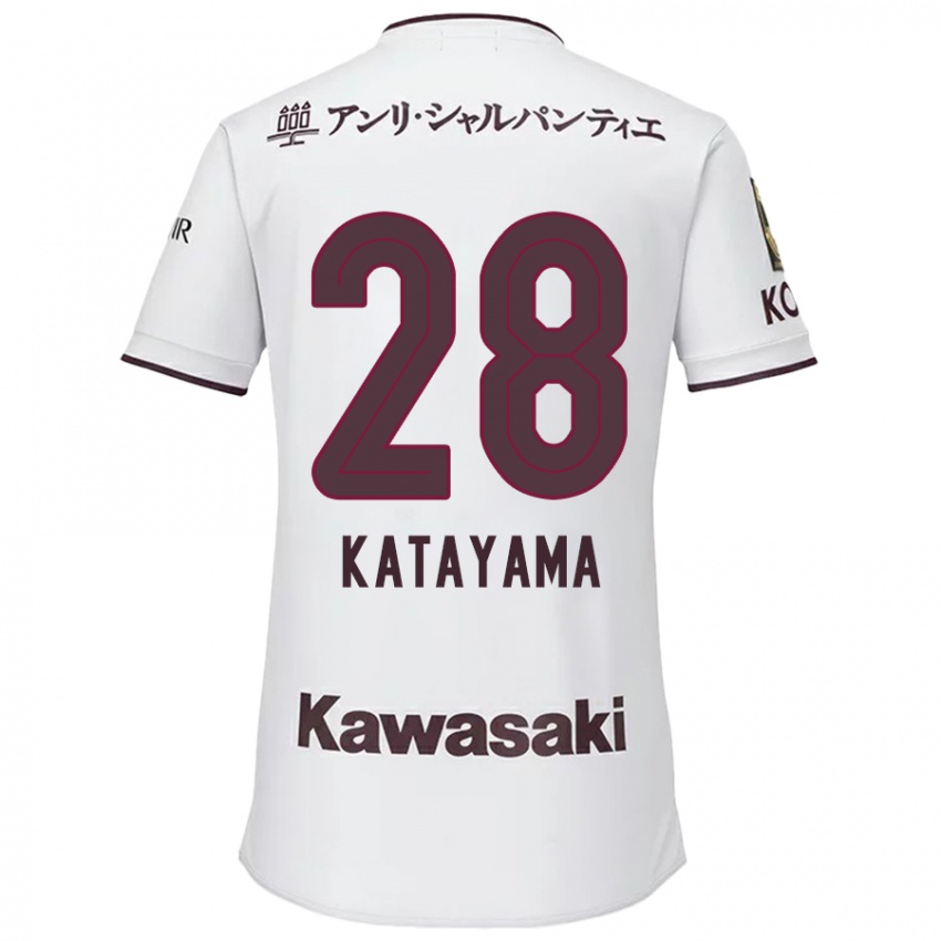 Herren Kota Katayama #28 Weiß Rot Auswärtstrikot Trikot 2024/25 T-Shirt