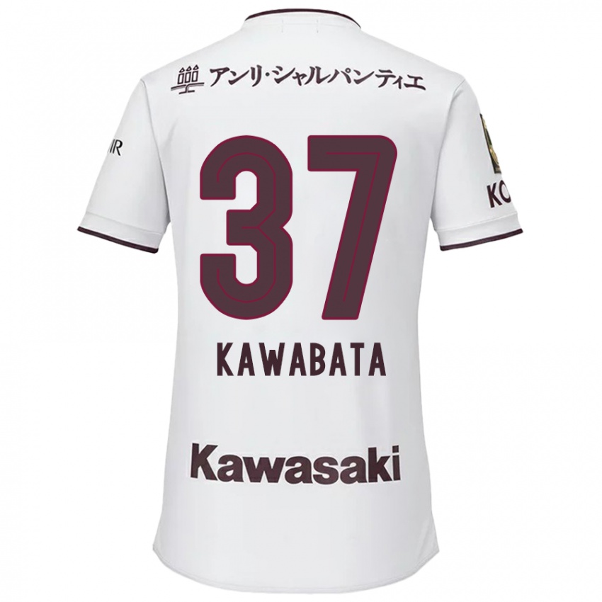 Herren Hyoei Kawabata #37 Weiß Rot Auswärtstrikot Trikot 2024/25 T-Shirt