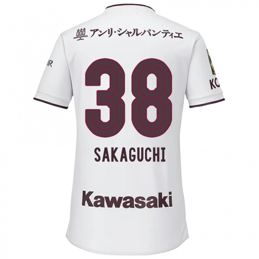 Herren Yuki Sakaguchi #38 Weiß Rot Auswärtstrikot Trikot 2024/25 T-Shirt