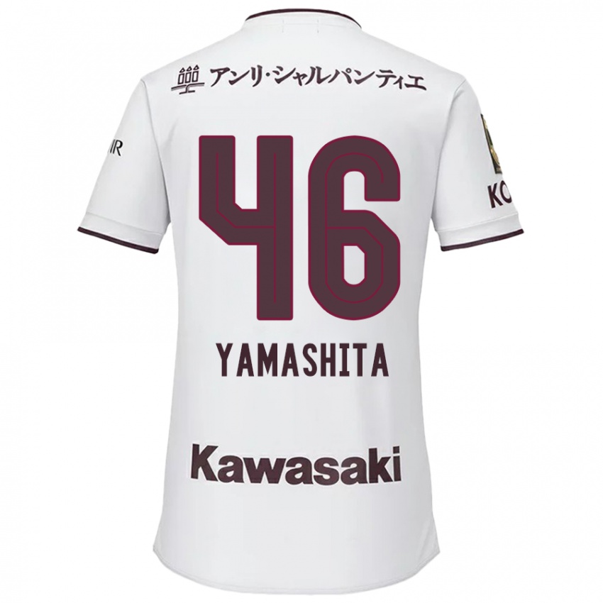 Herren Hiroto Yamashita #46 Weiß Rot Auswärtstrikot Trikot 2024/25 T-Shirt