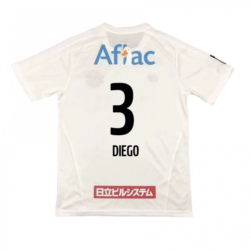 Herren Diego #3 Weiß Schwarz Auswärtstrikot Trikot 2024/25 T-Shirt