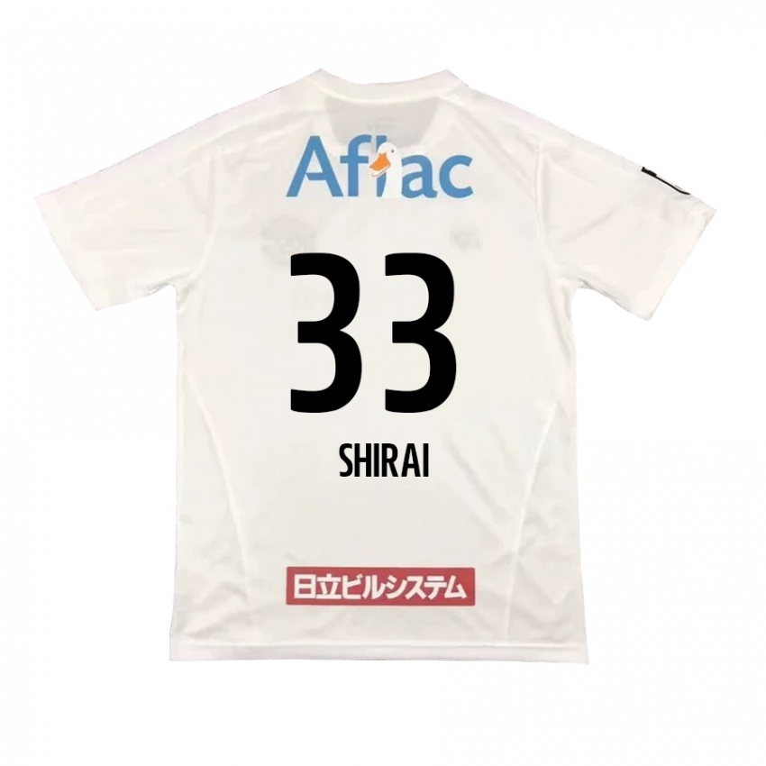 Herren Eiji Shirai #33 Weiß Schwarz Auswärtstrikot Trikot 2024/25 T-Shirt