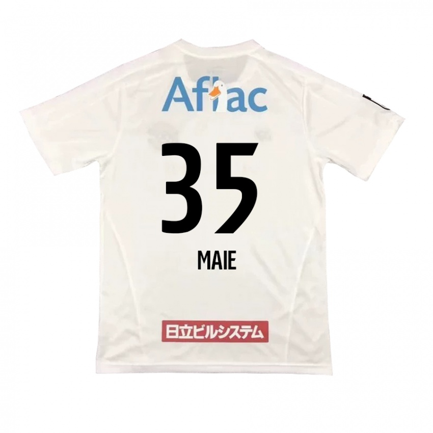 Herren Hidetaka Maie #35 Weiß Schwarz Auswärtstrikot Trikot 2024/25 T-Shirt