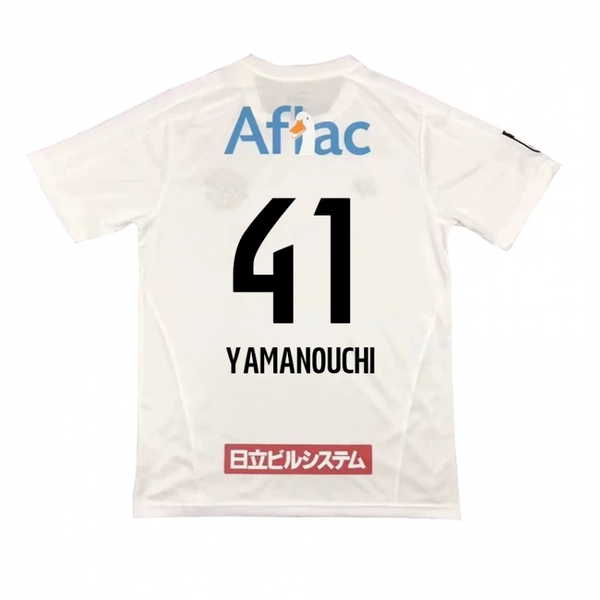 Herren Yusei Yamanouchi #41 Weiß Schwarz Auswärtstrikot Trikot 2024/25 T-Shirt