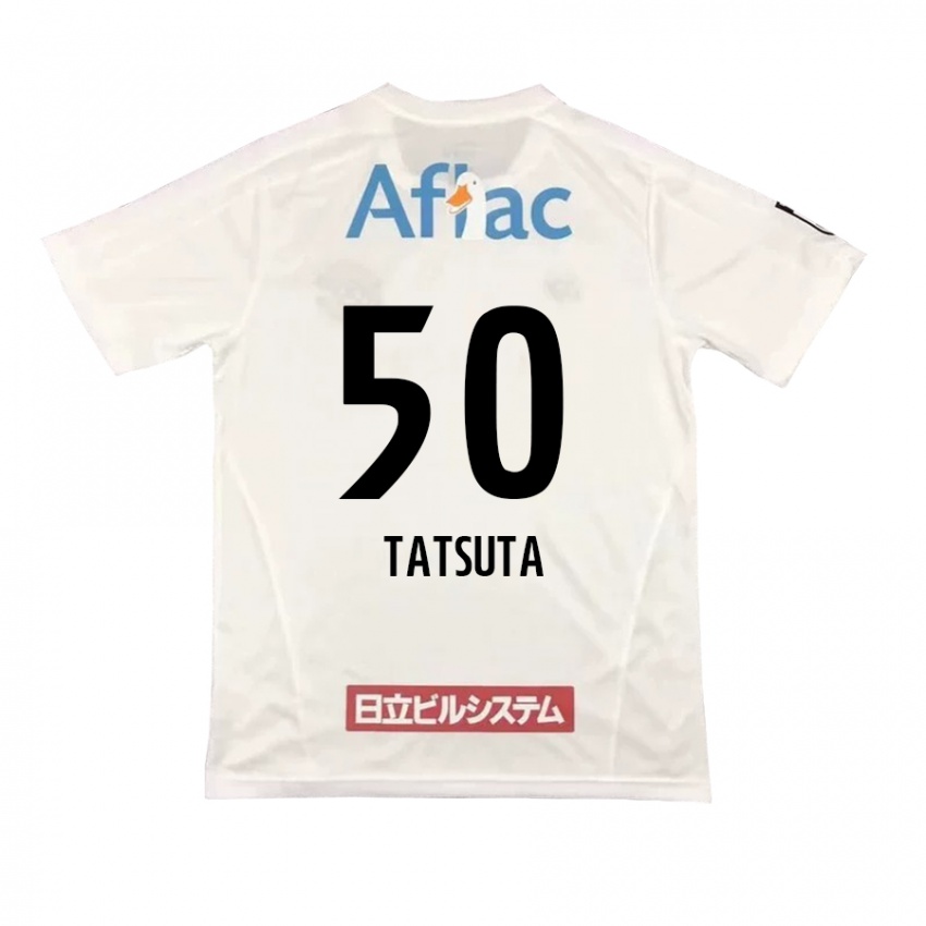 Herren Yugo Tatsuta #50 Weiß Schwarz Auswärtstrikot Trikot 2024/25 T-Shirt