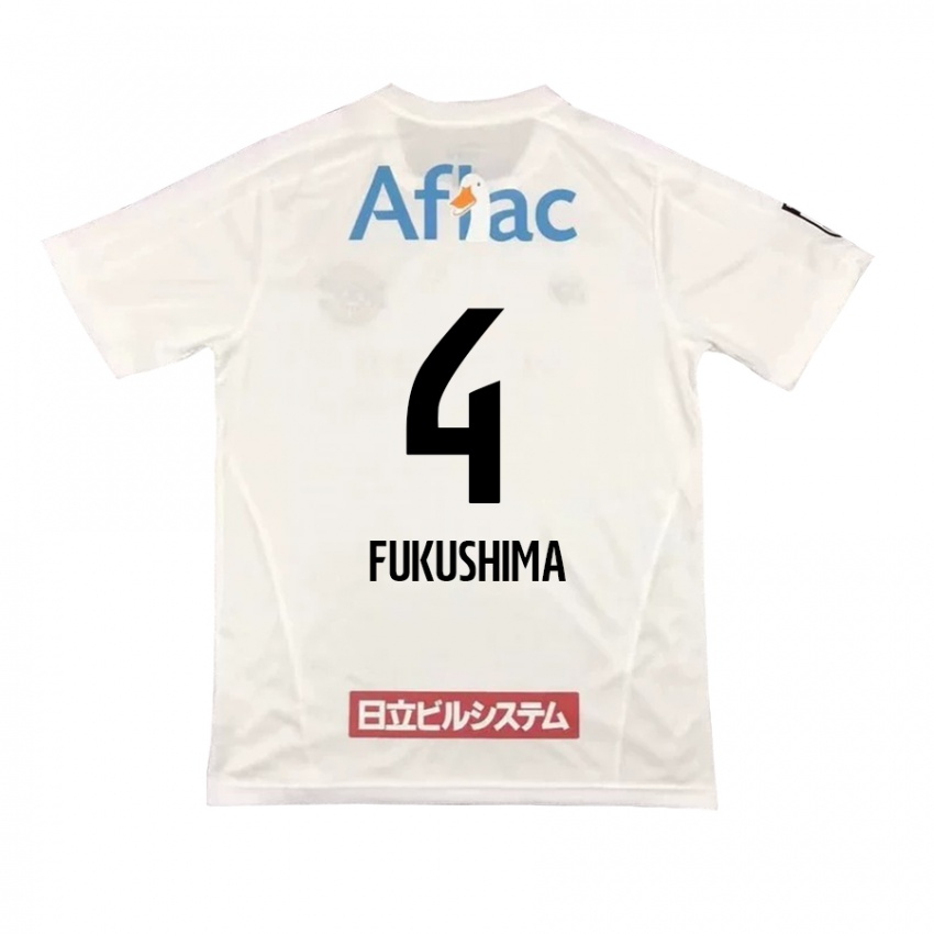 Herren Taiga Fukushima #4 Weiß Schwarz Auswärtstrikot Trikot 2024/25 T-Shirt