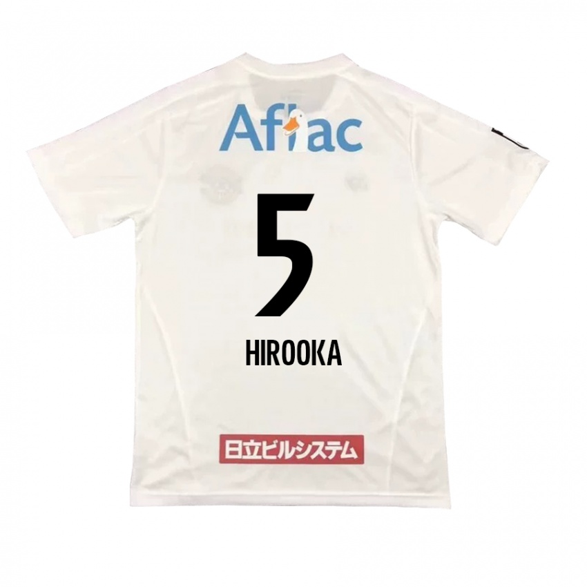 Herren Eita Hirooka #5 Weiß Schwarz Auswärtstrikot Trikot 2024/25 T-Shirt