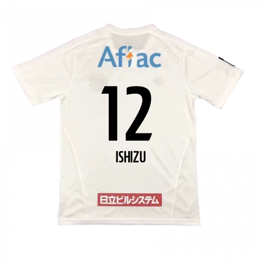 Herren Kazuki Ishizu #12 Weiß Schwarz Auswärtstrikot Trikot 2024/25 T-Shirt