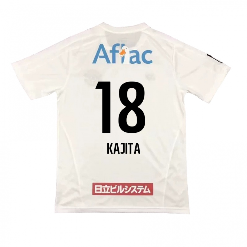 Herren Kento Kajita #18 Weiß Schwarz Auswärtstrikot Trikot 2024/25 T-Shirt