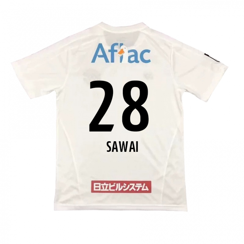 Herren Retsu Sawai #28 Weiß Schwarz Auswärtstrikot Trikot 2024/25 T-Shirt