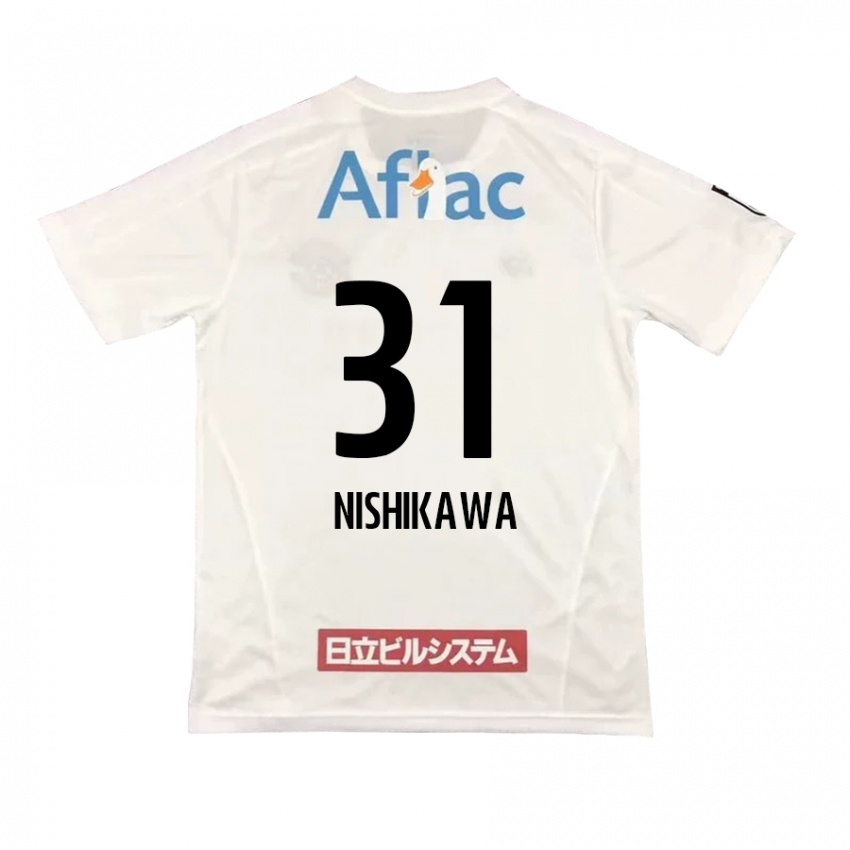 Herren Genki Nishikawa #31 Weiß Schwarz Auswärtstrikot Trikot 2024/25 T-Shirt