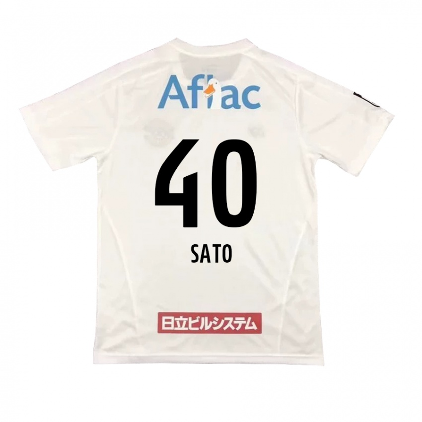 Herren Raku Sato #40 Weiß Schwarz Auswärtstrikot Trikot 2024/25 T-Shirt