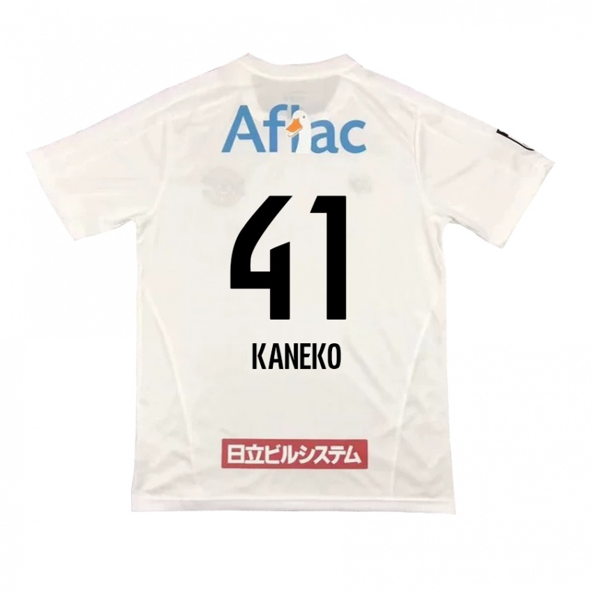 Herren Yushin Kaneko #41 Weiß Schwarz Auswärtstrikot Trikot 2024/25 T-Shirt