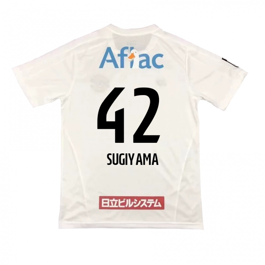 Herren Shunnosuke Sugiyama #42 Weiß Schwarz Auswärtstrikot Trikot 2024/25 T-Shirt