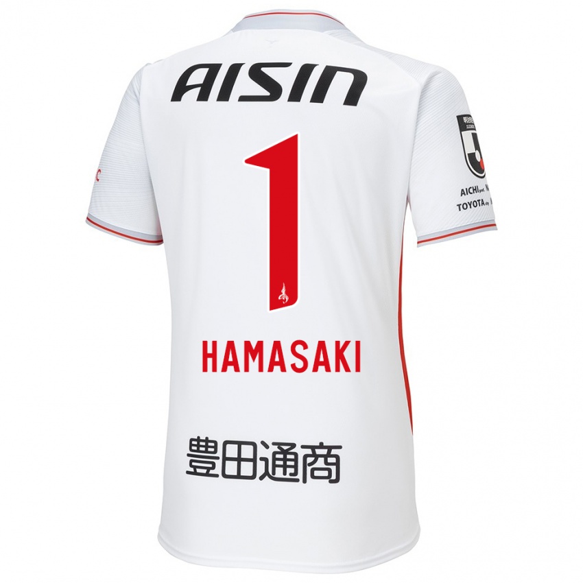 Herren Shiki Hamasaki #1 Weiß Gelb Rot Auswärtstrikot Trikot 2024/25 T-Shirt